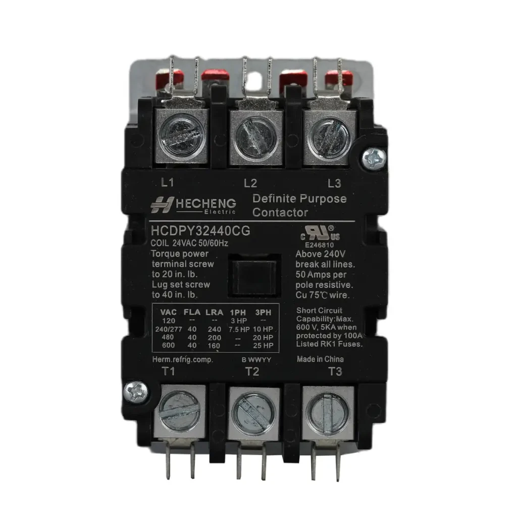 HCDP 3P 24V 40A Definite Purpose Contactor 01