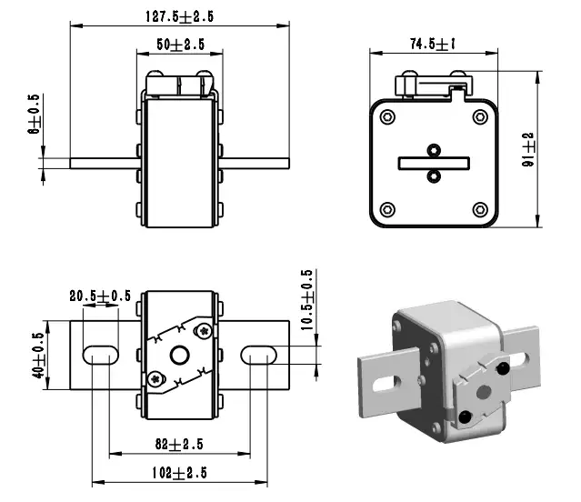 Bolted xxxB-74E Dimensions